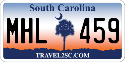 SC license plate MHL459