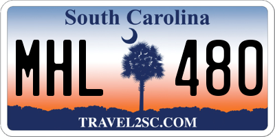 SC license plate MHL480