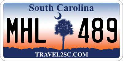 SC license plate MHL489
