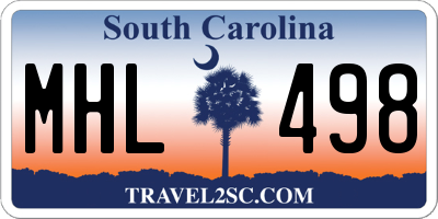 SC license plate MHL498
