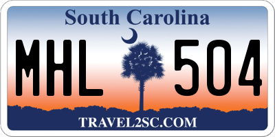 SC license plate MHL504