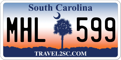 SC license plate MHL599