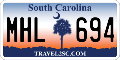 SC license plate MHL694