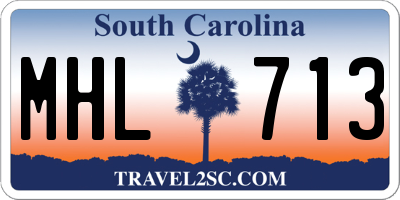 SC license plate MHL713