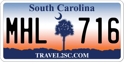 SC license plate MHL716