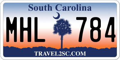 SC license plate MHL784