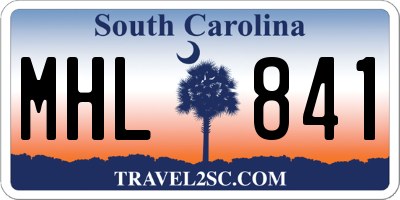 SC license plate MHL841