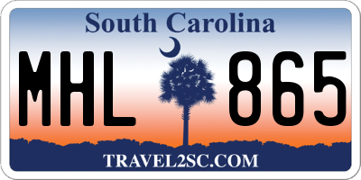 SC license plate MHL865