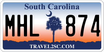 SC license plate MHL874