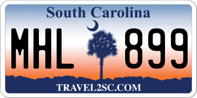SC license plate MHL899