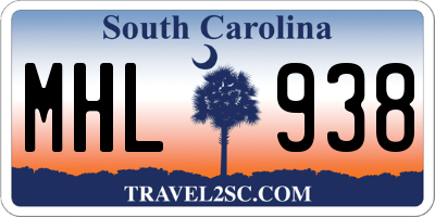 SC license plate MHL938