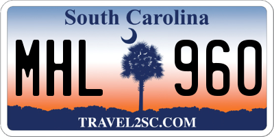 SC license plate MHL960