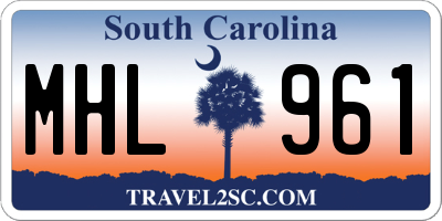 SC license plate MHL961