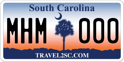 SC license plate MHM000