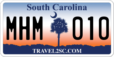 SC license plate MHM010