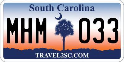 SC license plate MHM033