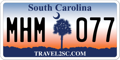 SC license plate MHM077