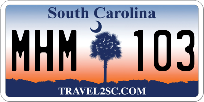 SC license plate MHM103