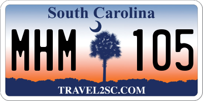 SC license plate MHM105