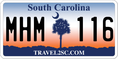 SC license plate MHM116
