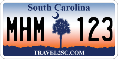 SC license plate MHM123
