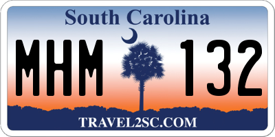 SC license plate MHM132