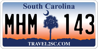 SC license plate MHM143