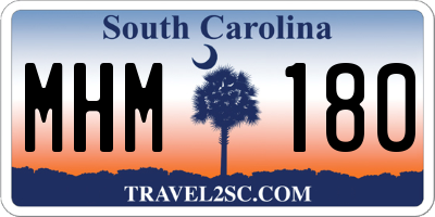 SC license plate MHM180
