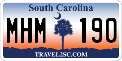 SC license plate MHM190