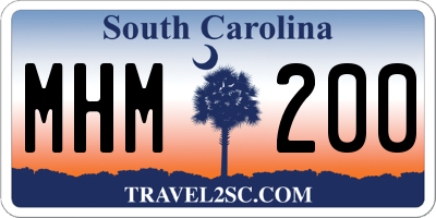SC license plate MHM200