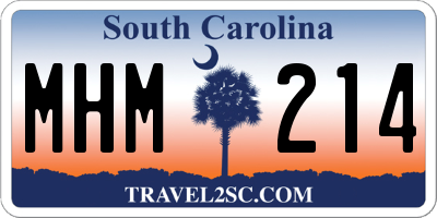 SC license plate MHM214