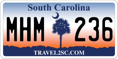 SC license plate MHM236