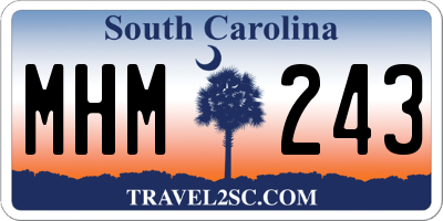 SC license plate MHM243
