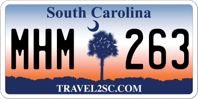 SC license plate MHM263