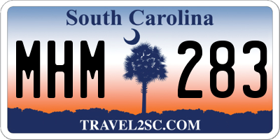 SC license plate MHM283