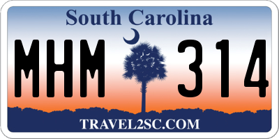 SC license plate MHM314
