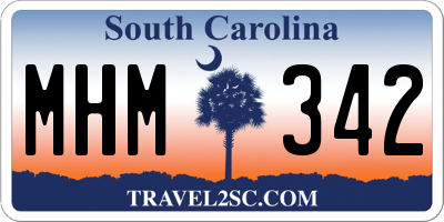SC license plate MHM342