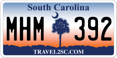 SC license plate MHM392