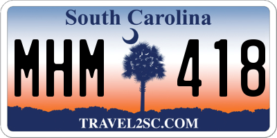 SC license plate MHM418