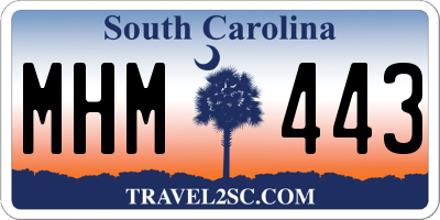 SC license plate MHM443