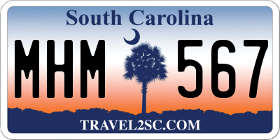 SC license plate MHM567