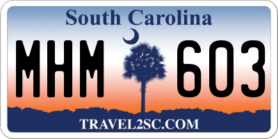 SC license plate MHM603