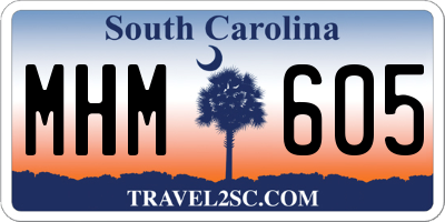 SC license plate MHM605