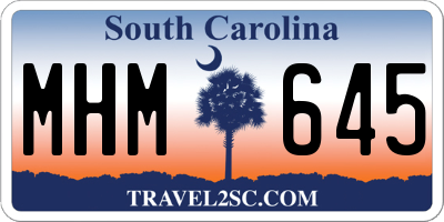 SC license plate MHM645