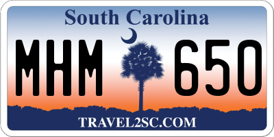 SC license plate MHM650