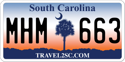 SC license plate MHM663