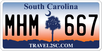 SC license plate MHM667