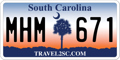 SC license plate MHM671