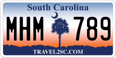 SC license plate MHM789