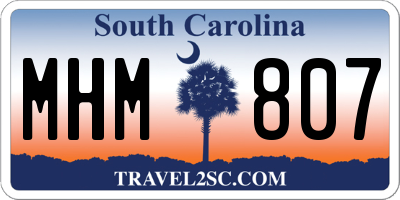 SC license plate MHM807